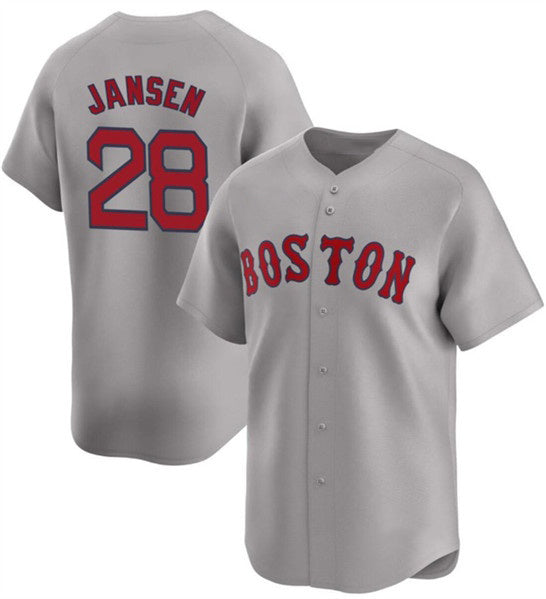 Boston Red Sox #28 Danny Jansen Gray AmberGomez 2024 Away Limited Stitched Jersey