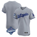 Los Angeles Dodgers Blank Player Gray AmberGomez Limited Elite Home World Series Meet Stitched Jerseys