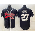 Atlanta Braves #27 Austin Riley Black AmberGomez Cool Base Stitched Jersey 2