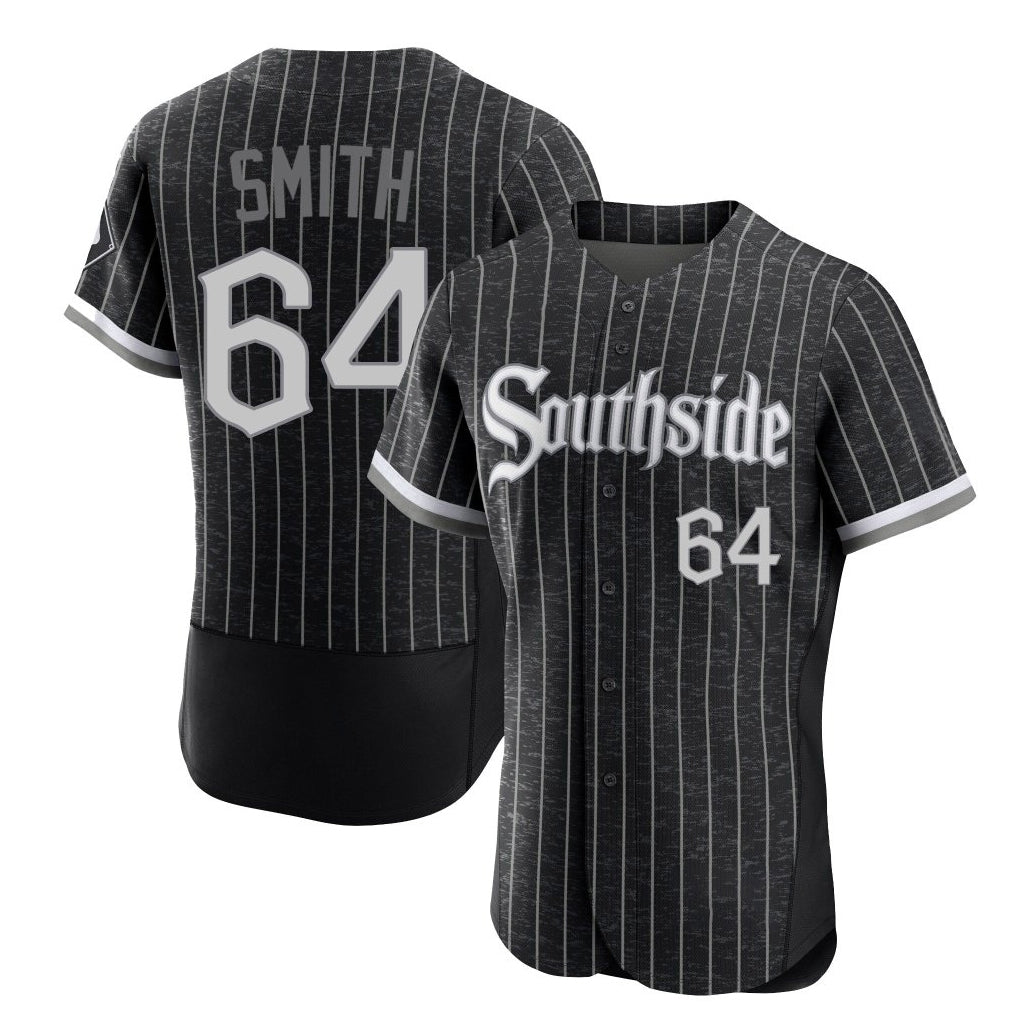 Chicago White Sox #64 Shane Smith Player Black AmberGomez City Connect Limited Elite Home Stitched Jerseys