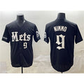 New York Mets #9 Brandon Nimmo Black AmberGomez 'Gotham Gothic Edition' Vapor Premier Limited Stitched Jersey