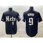 New York Mets #9 Brandon Nimmo Black AmberGomez 'Gotham Gothic Edition' Vapor Premier Limited Stitched Jersey