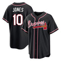 Atlanta Braves #10 Chipper Jones Player Black AmberGomez Fashion Out Game Stitched Jerseys