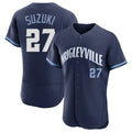 Chicago Cubs #27 Seiya Suzuki Player Navy AmberGomez City Connect Limited Elite Home Stitched Jerseys