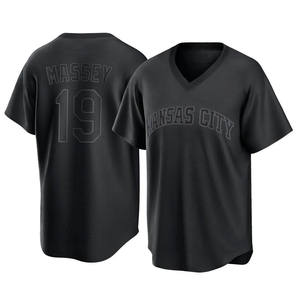 Kansas City Royals #19 Michael Massey Player Black AmberGomez Fashion Game Stitched Jerseys