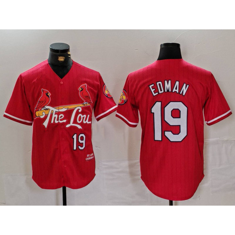 St. Louis Cardinals #19 Tommy Edman Red AmberGomez 2024 City Connect Stitched Jersey