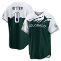 Colorado Rockies #8 Ryan Ritter Player Green AmberGomez City Connect Home Game Stitched Jerseys