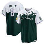 Colorado Rockies #8 Ryan Ritter Player Green AmberGomez City Connect Home Game Stitched Jerseys