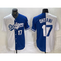 Los Angeles Dodgers #17 Shohei Ohtani Number White Blue AmberGomez Two Tone Stitched Jersey 3