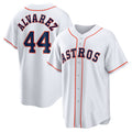 Houston Astros #44 Yordan ¨¢lvarez White AmberGomez Home Replica Player Jersey
