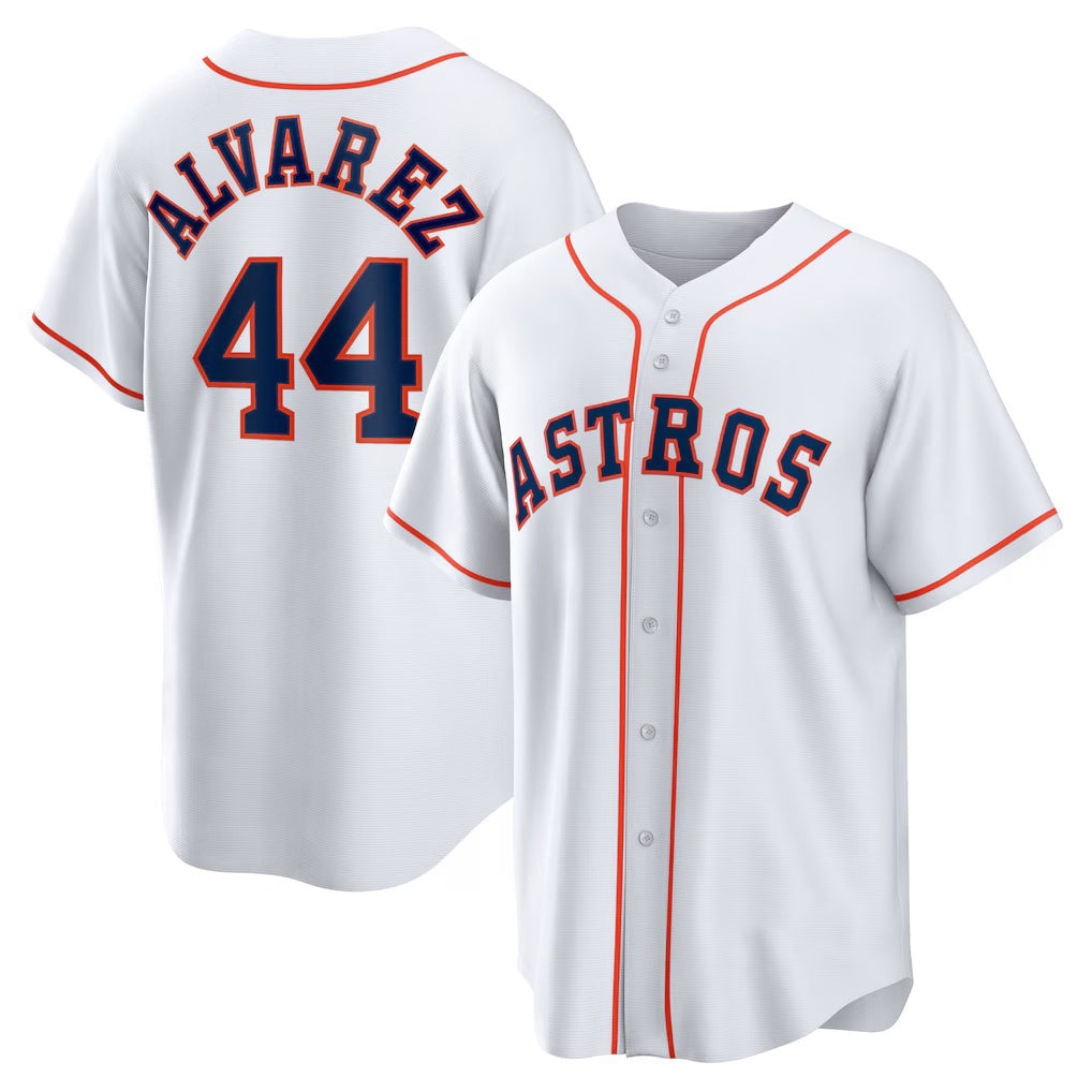 Houston Astros #44 Yordan ¨¢lvarez White AmberGomez Home Replica Player Jersey