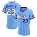 Atlanta Braves #23 Michael Harris II Player Powder Blue AmberGomez 2026 City Connect T-shirt Limited Elite Home Game Stitched Jerseys