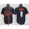 Baltimore Orioles #8 Cal Ripken Jr Black AmberGomez Cool Base Stitched Jersey