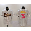 San Diego Padres #3 Jackson Merrill white AmberGomez Cool Base Stitched Jersey 2
