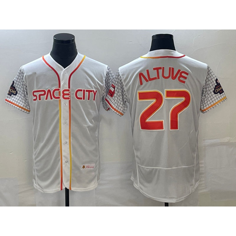 Houston Astros #27 Jose Altuve Number White AmberGomez 2023 City Connect Flex Base Stitched Jersey 3