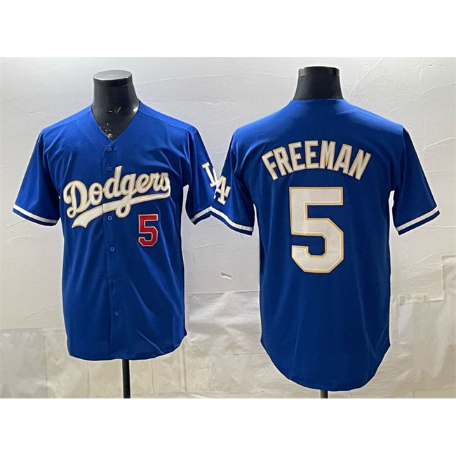 Los Angeles Dodgers #5 Freddie Freeman Royal AmberGomez Limited Stitched Jersey