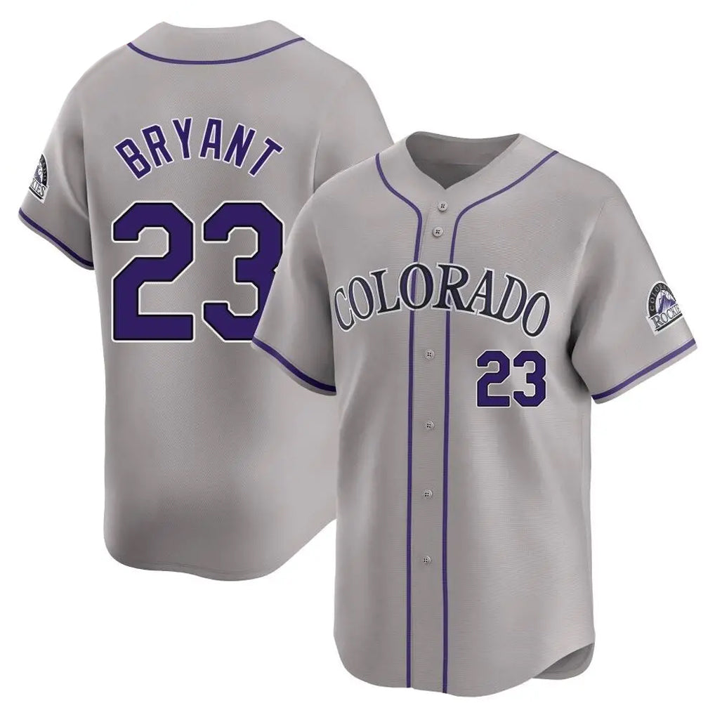 Colorado Rockies #23 Kris Bryant Player Gray AmberGomez Limited Home Stitched Jerseys