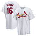 St. Louis Cardinals #16 Nolan Gorman White AmberGomez Home Replica Jersey