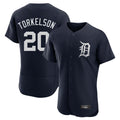 Detroit Tigers #20 Spencer Torkelson Player Navy AmberGomez Limited Elite Home Stitched Jerseys