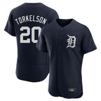 Detroit Tigers #20 Spencer Torkelson Player Navy AmberGomez Limited Elite Home Stitched Jerseys
