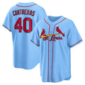 St. Louis Cardinals #40 Willson Contreras Light Blue AmberGomez Alternate Replica Jersey