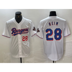 Texas Rangers #28 Jonah Heim Number White AmberGomez 2023 World Series Champions Cool Base Jersey 2