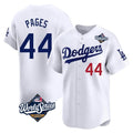 Los Angeles Dodgers #44 Andy Pages Player White AmberGomez World Series Limited Home Stitched Jerseys