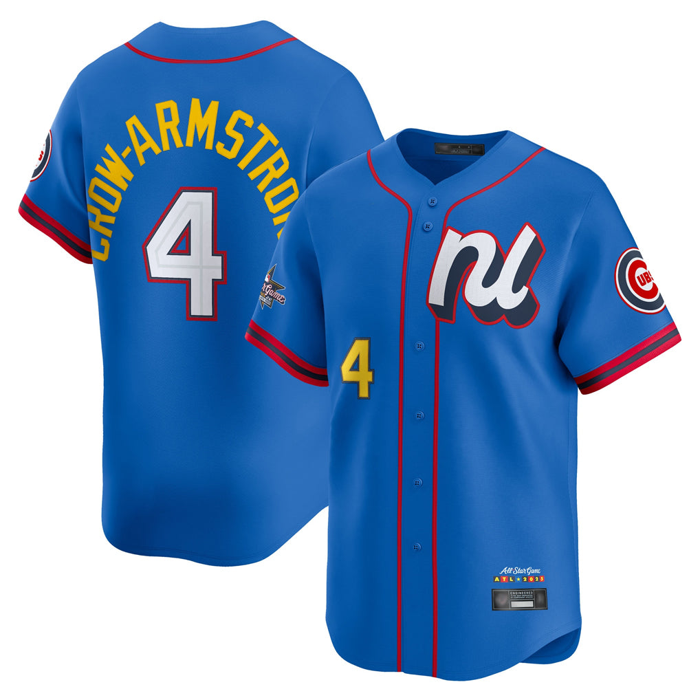 Chicago Cubs #4 Pete Crow-Armstrong Player Blue AmberGomez National League All-Star Edition Limited Stitched Jerseys