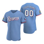Custom Texas Rangers Light Blue AmberGomez Stitched Flex Base Jersey