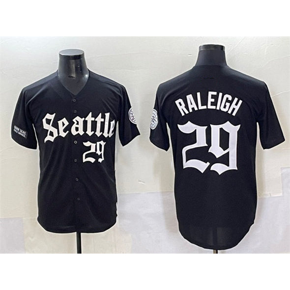 Seattle Mariners #29 Cal Raleigh Black AmberGomez 'Deep Sea Gothic Edition' Vapor Premier Limited Stitched Jersey