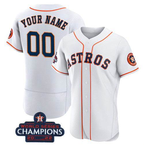 Custom Houston Astros Active Player White AmberGomez 2022 World Series Flex Base Stitched Jersey