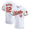 Baltimore Orioles #12 Dylan Beavers Player White AmberGomez Limited Elite Home Game Stitched Jerseys