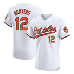 Baltimore Orioles #12 Dylan Beavers Player White AmberGomez Limited Elite Home Game Stitched Jerseys