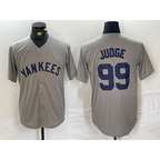 New York Yankees #99 Aaron Judge Name Grey AmberGomez Stitched Throwback Jersey