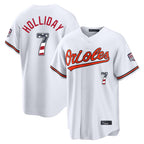 Baltimore Orioles #7 Jackson Holliday Player White AmberGomez USA 250 Fourth of July Home Game Stitched Jerseys