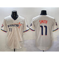 Houston Astros #11 Cam Smith Cream AmberGomez 2025 City Connect With Texas Patch Limited Stitched Jersey
