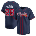 Atlanta Braves #28 Matt Olson Navy AmberGomez Alternate Limited Player Jersey