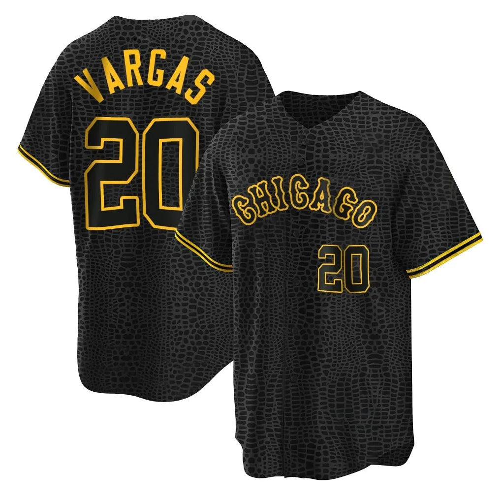 Chicago White Sox #20 Miguel Vargas Player Black AmberGomez Snake Skin City Home Game Stitched Jerseys