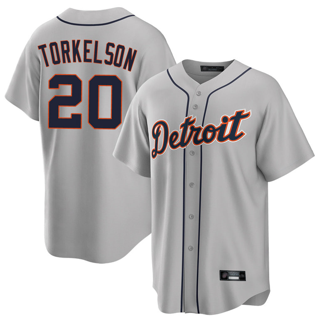 Detroit Tigers #20 Spencer Torkelson Player Gray AmberGomez Home Game Stitched Jerseys