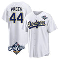 Los Angeles Dodgers #44 Andy Pages Player Gold White AmberGomez World Series 2026 Collection Stadium Game Stitched Jerseys