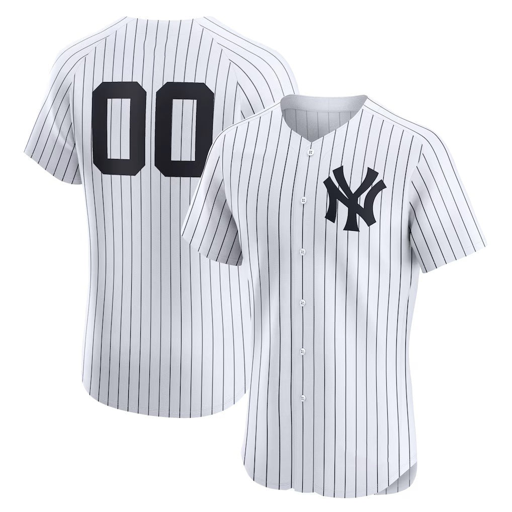 Custom New York Yankees White AmberGomez Home Elite Jersey
