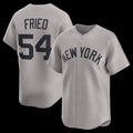 New York Yankees #54 Max Fried Gray AmberGomez Road Limited Player Jersey
