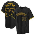 Houston Astros #27 Jose Altuve Player Black AmberGomez Snake Skin City Home Game Stitched Jerseys