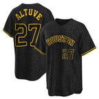 Houston Astros #27 Jose Altuve Player Black AmberGomez Snake Skin City Home Game Stitched Jerseys