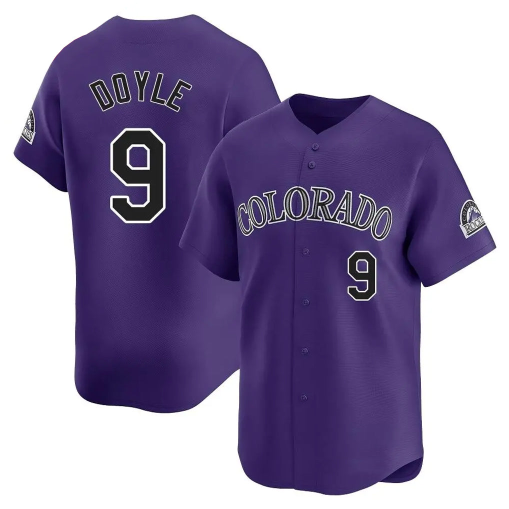 Colorado Rockies #9 Brenton Doyle Player Purple AmberGomez Limited Home Stitched Jerseys