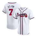 Atlanta Braves #7 Ha-Seong Kim Player White AmberGomez Limited Elite Home Game Stitched Jerseys