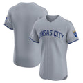 Kansas City Royals Gray AmberGomez Road Vapor Premier Elite Patch Jersey