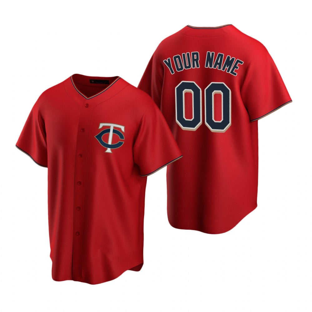 Custom Minnesota Twins Red AmberGomez Stitched Cool Base Jersey