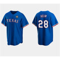 Texas Rangers #28 Jonah Heim Royal AmberGomez 2023 World Series Stitched Jersey