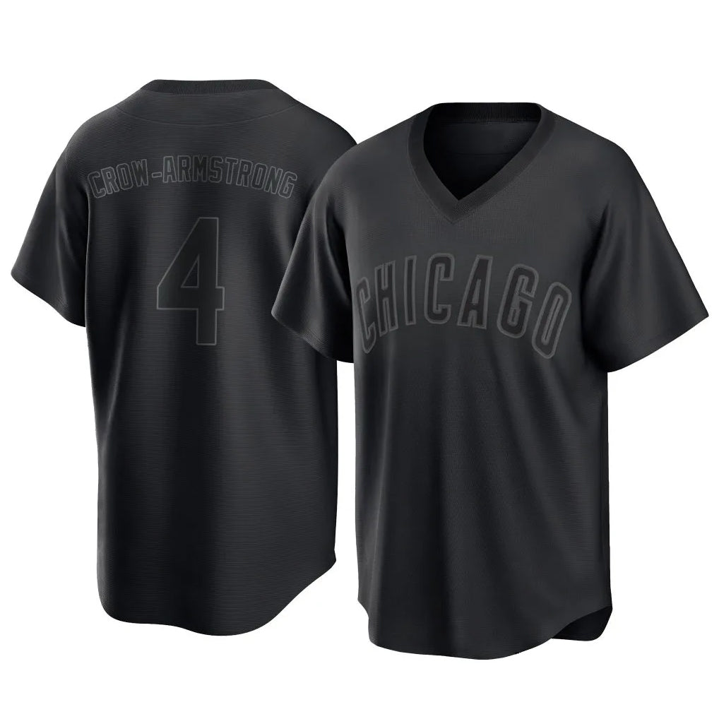 Chicago Cubs #4 Pete Crow-Armstrong Player Black AmberGomez T-shirt Home Game Stitched Jerseys
